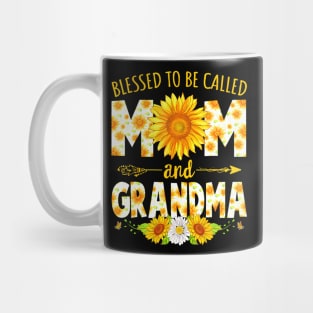 Blessed To Be Called Mom  Grandma Sunflower Mothers Day Mug